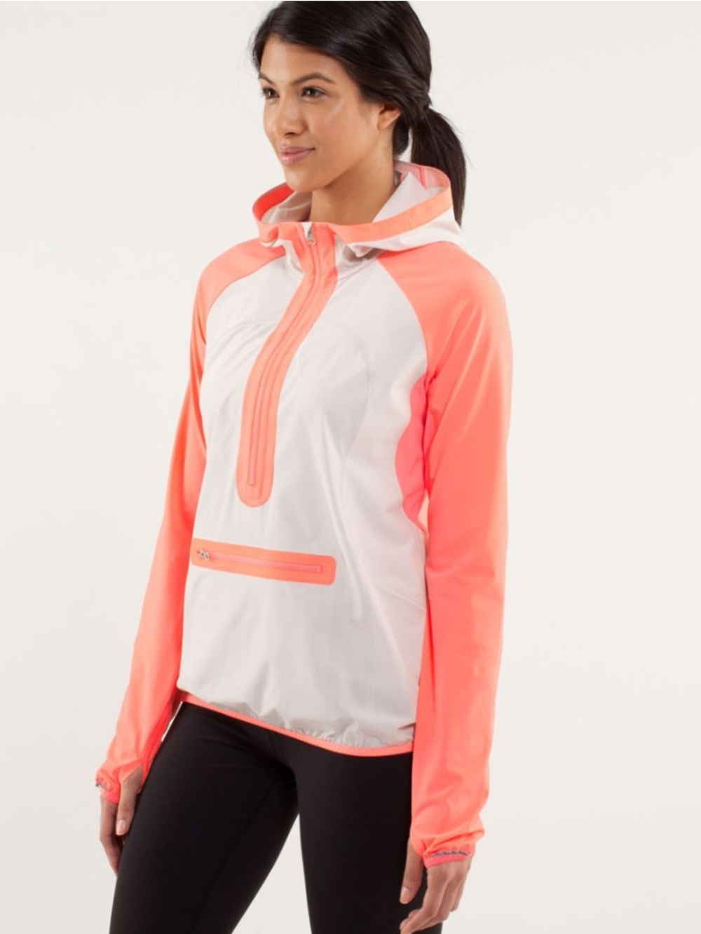 lululemon stash and dash Coral Pink Hooded Pullover Jacket